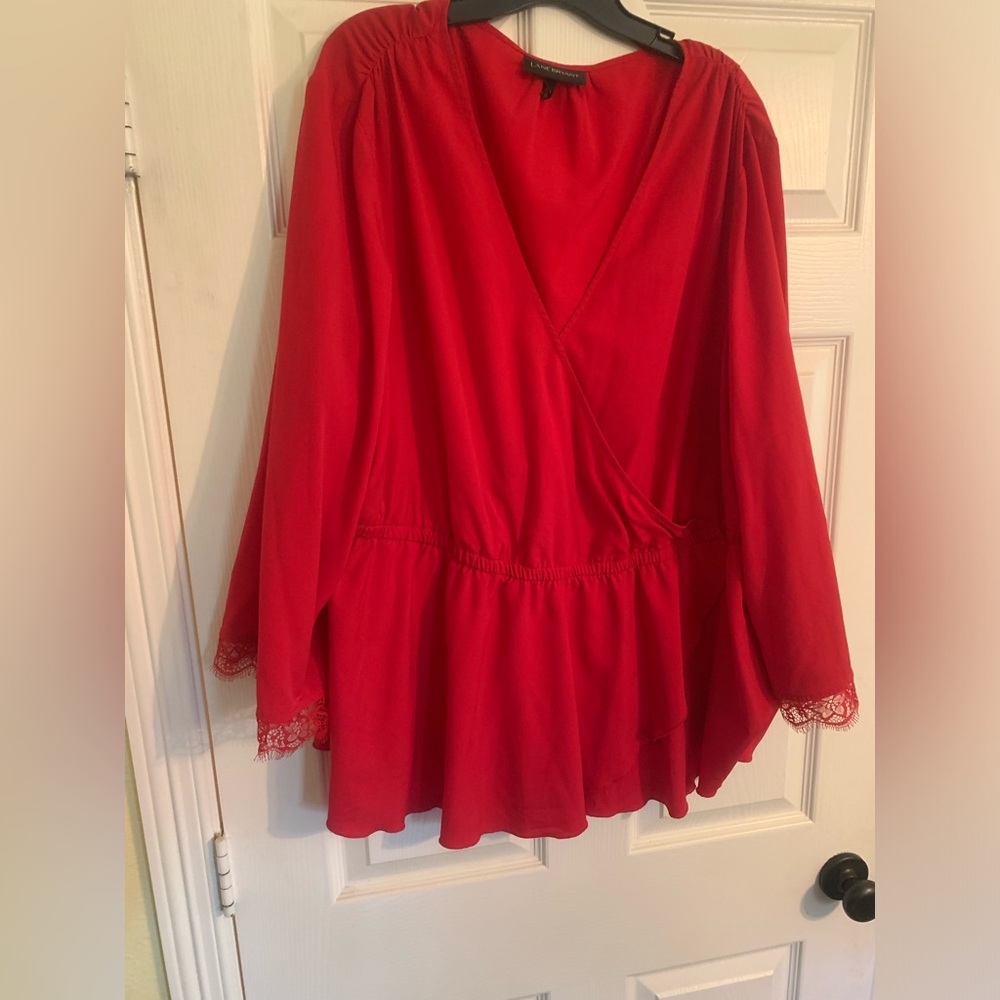 Red silly blouse, size 24